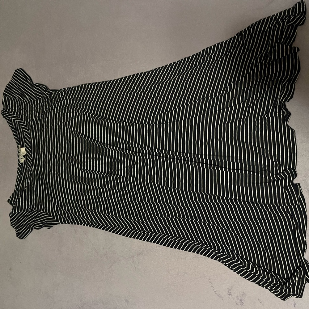Black and white striped dress